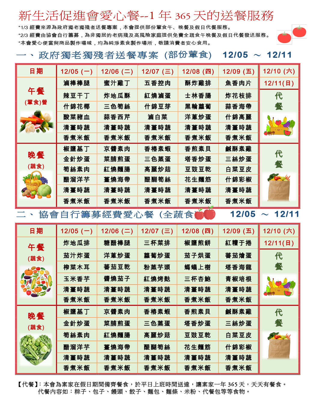 愛心餐菜單111-12-05~12-10