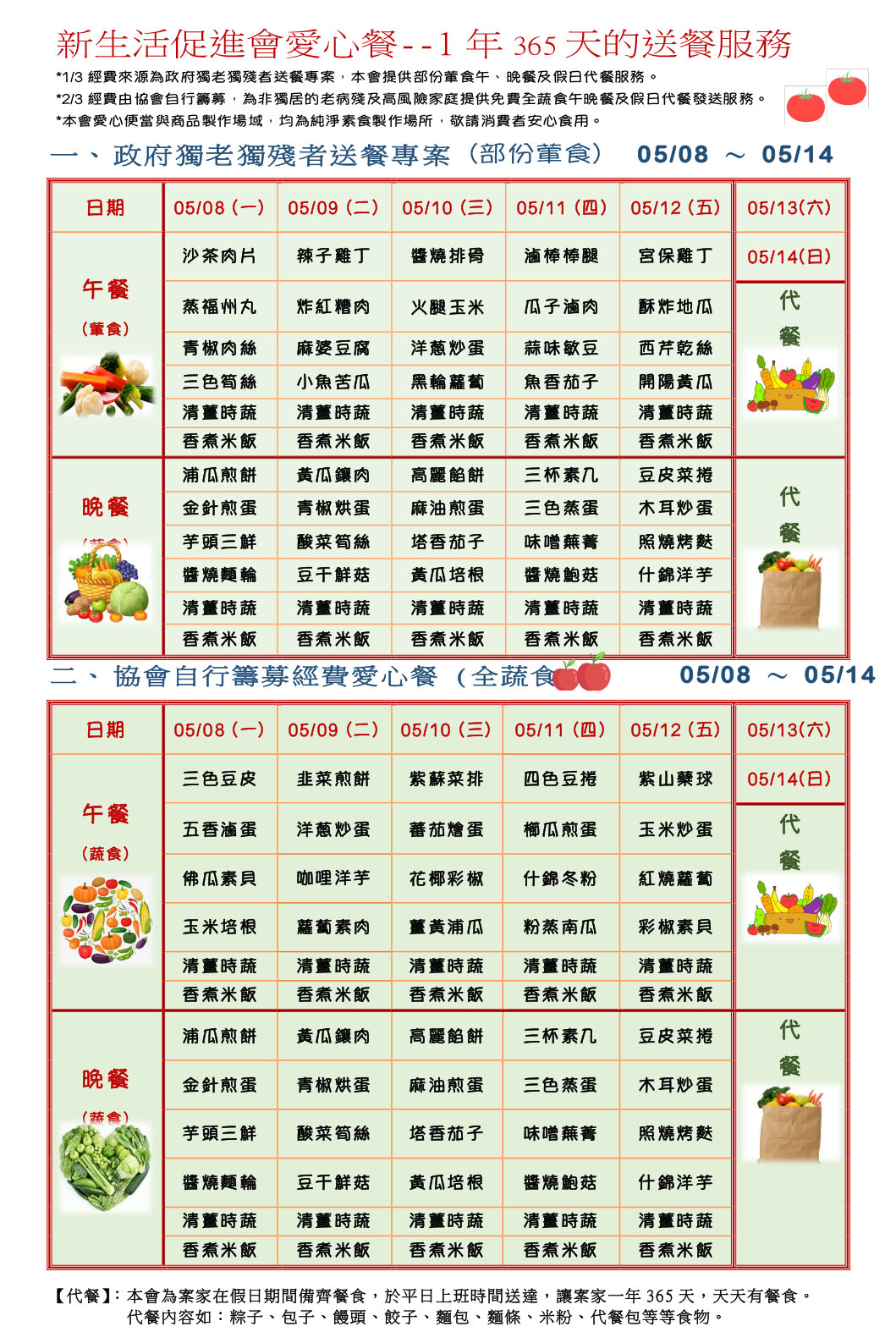 愛心餐菜單112-05-08~05-14