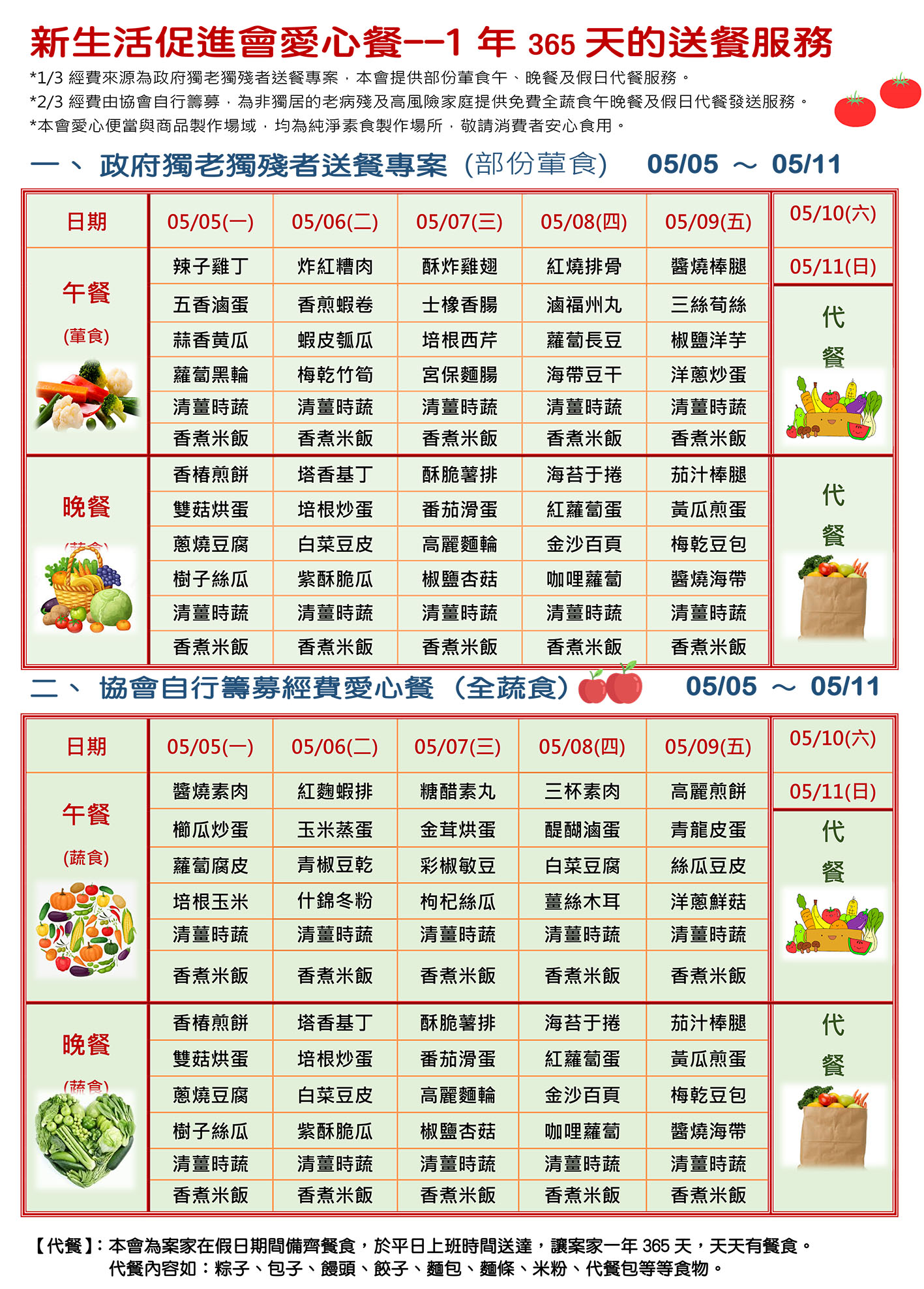 愛心餐菜單114-05-05~05-11