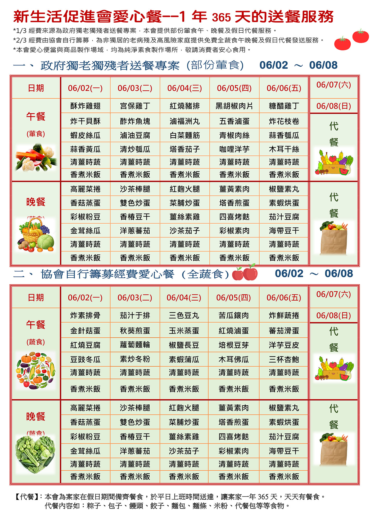 愛心餐菜單114-06-02~06-08